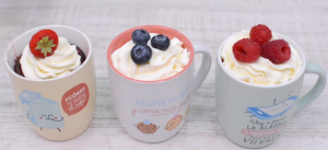 3 sabores de pastelitos mug cake proteico en taza