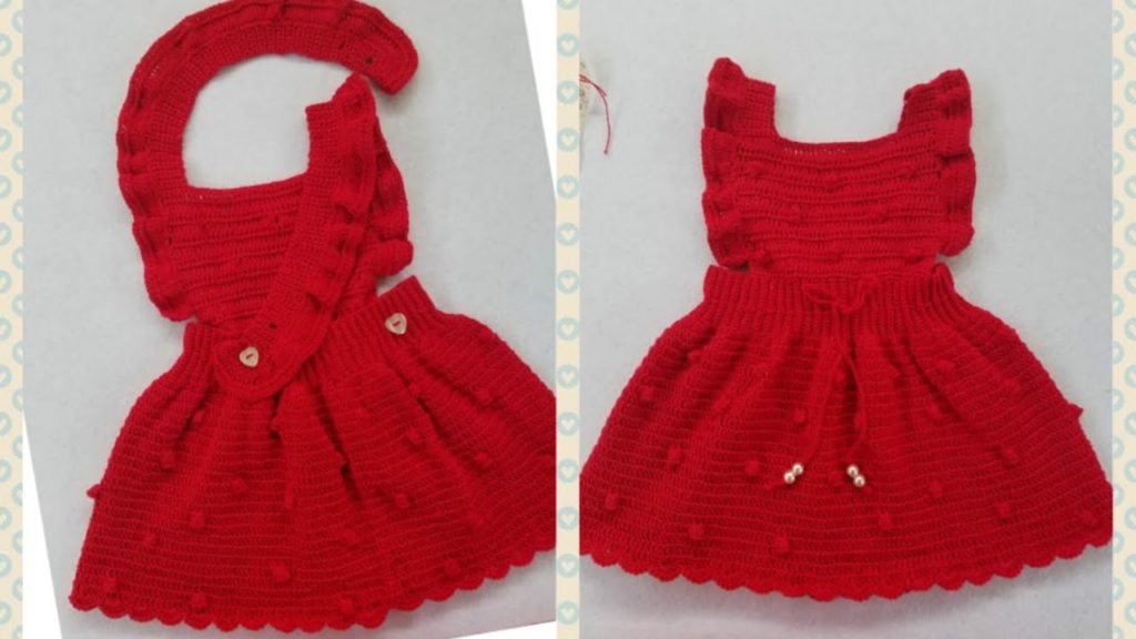 Vestidos tejido a crochet para bebé (3-6 )Meses - Crochet con LALY